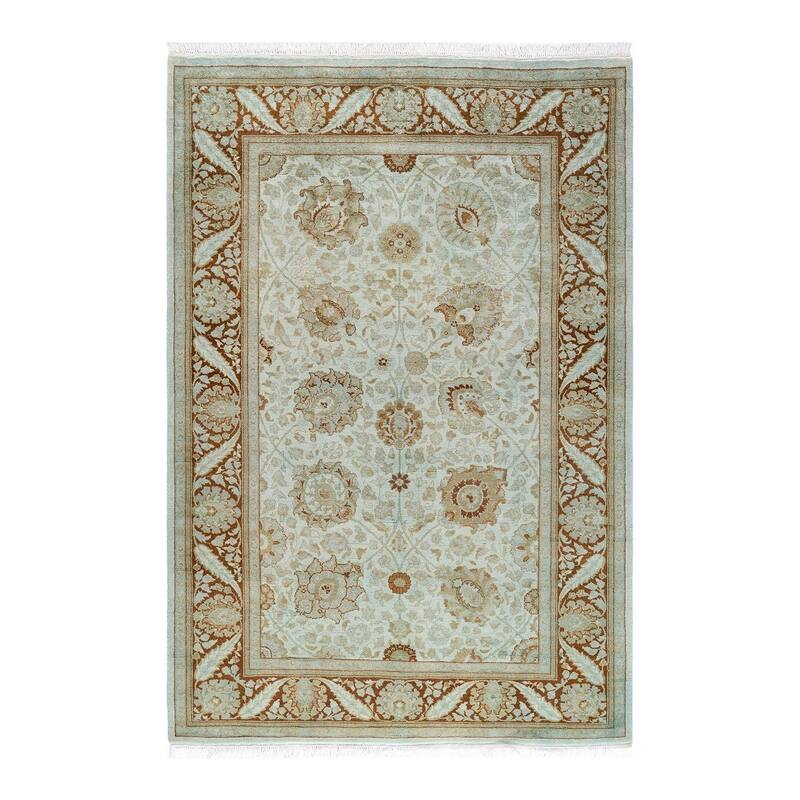 Overton Hand Knotted Wool Vintage Inspired Modern Contemporary Overdyed Gray Area Rug - 4' 1" x 6' 0"