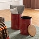 preview thumbnail 36 of 68, Glitzhome Industrial Farmhouse Round Storage Side Tables (Set of 2)