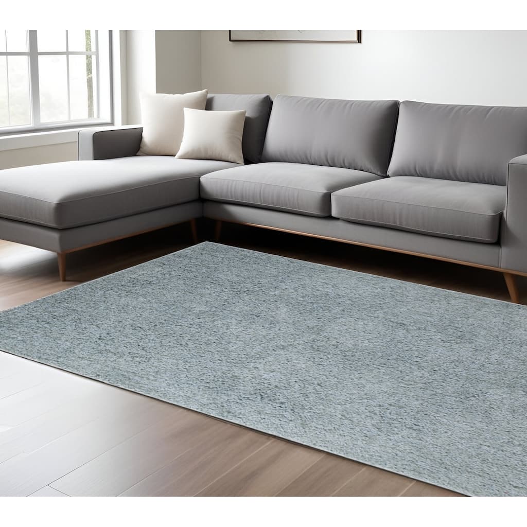 HomeRoots Solid Color Transitional Rectangle Area Rug