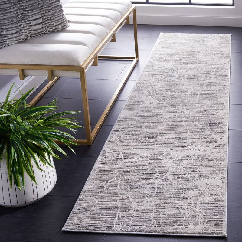 SAFAVIEH Vogue Mathilda Modern Abstract Rug - 2' x 8' Runner - Beige/Grey