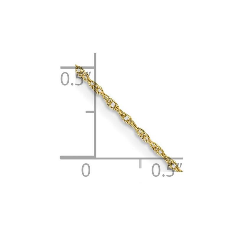 Curata 10k Yellow Gold 0.8mm Light Baby Rope Chain Necklace (Spring-ring) Options: 16 18 20 24