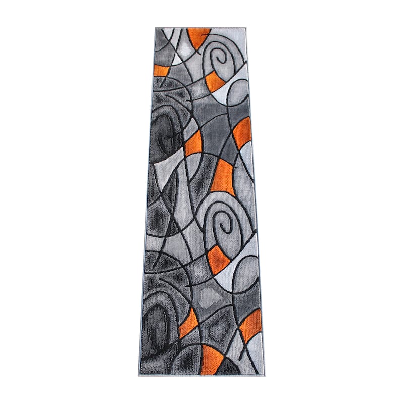 Modern Olefin Accent Area Rug - Abstract Pattern