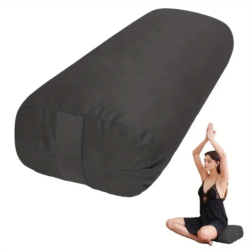 Yoga Firm Large Yoga Bolster Pillow Cushion 24" x 12" x 6" for Restorative Yoga, Rectangular Cotton and Removable Cover