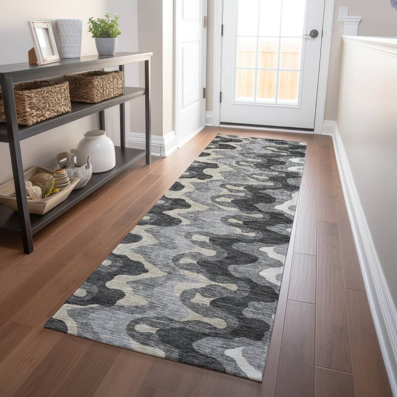 Premium Washable Super Soft Abstract Stripes Mayfield Rug - Gray - 2' 3" x 7' 6" - Runner