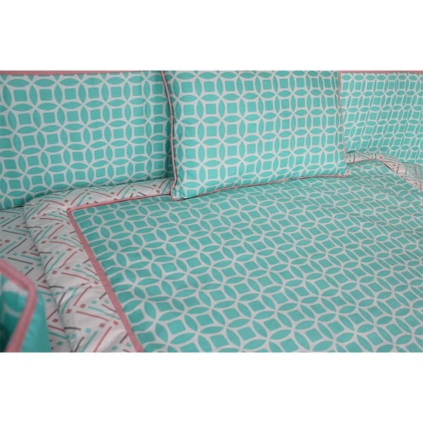 Babyfad Lattice Chevron Turquoise 10 Piece Crib Bedding Set Overstock 32532352