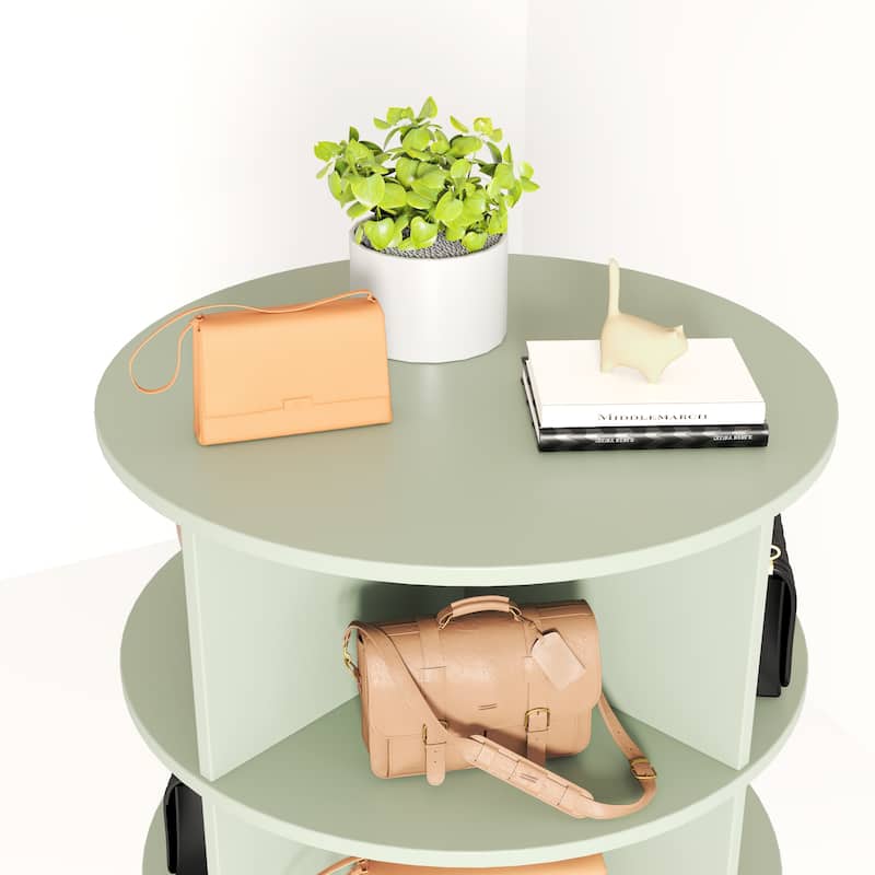 Green 360 Degree Rotating Shoe Rack, 7 Layers for 24 Pairs, Easy Assembly, Stylish Design, Carousel for Shoes and Handbags