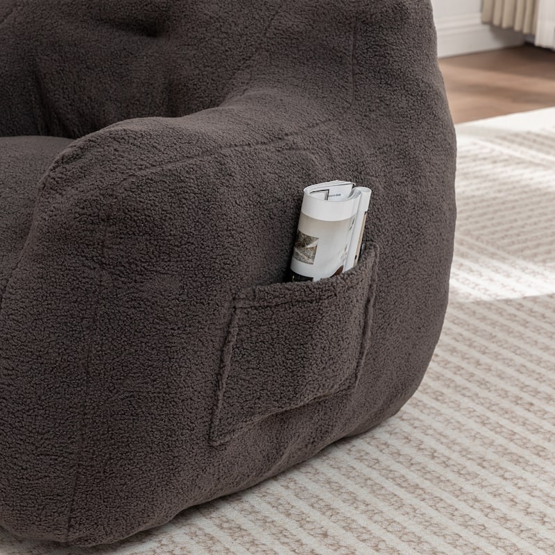 Bean Bag Chair, Bean Bag Sofa Chair with Armrests Stuffed High-Density Foam, Lazy Sofa Comfy Chairs BeanBag Chair