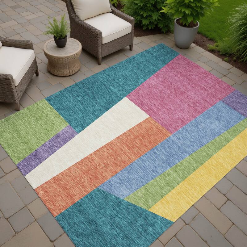 Machine Washable Indoor/ Outdoor Contemporary Jolie Chantille Rug