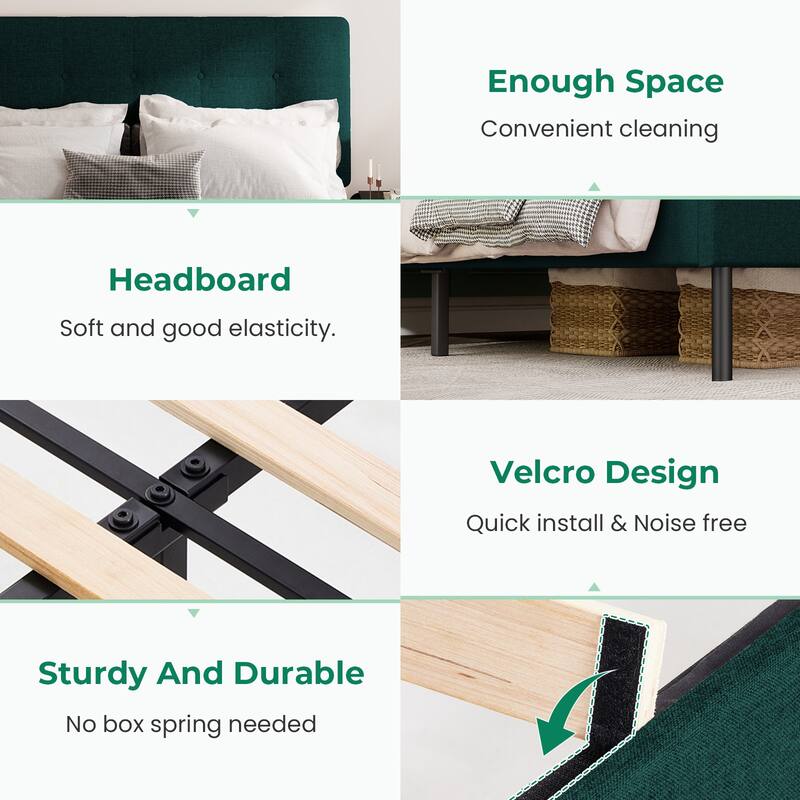 Modern Wooden Bed Frame With Headboard