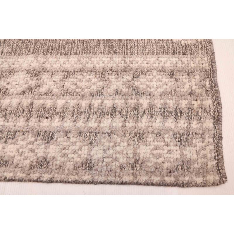 ECARPETGALLERY Hand-knotted Tangier Grey Wool Rug - 5'0 x 7'10