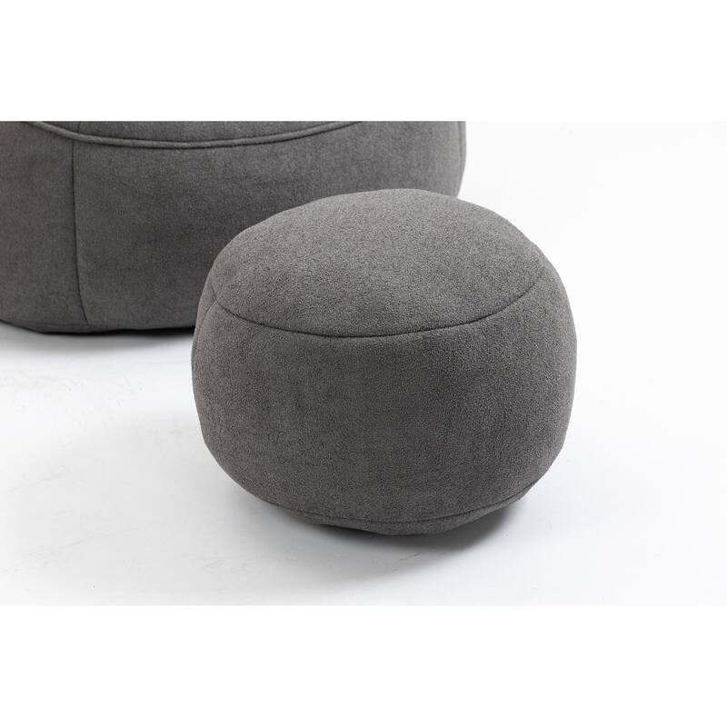 Bean Bag Sofa Chair High Pressure Foam Bean Bag Chair With Footrest