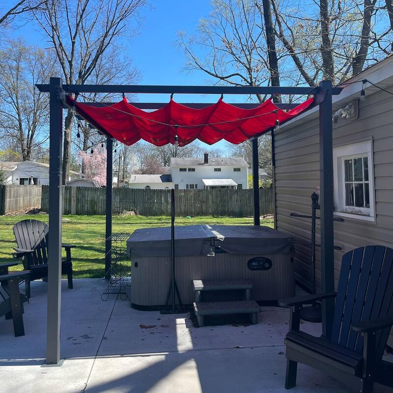 PURPLE LEAF Gazebo Outdoor Retractable Modern Yard Metal Grape Trellis Pergola with Canopy.