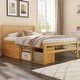 preview thumbnail 31 of 58, Wooden Platform Bed Frame with Removable Storage Shelves, Built-in Two Storage Drawers and Headboard for Kids, Teens
