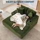 preview thumbnail 27 of 34, 60 Inch Upholstered Sofa Bed with Throw Pillows and Armrests, Comfy Corduroy