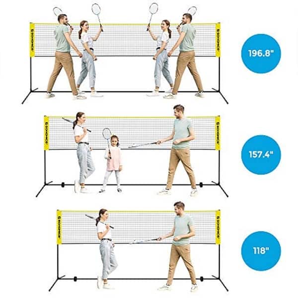 dimension image slide 0 of 2, Badminton Net Set, Portable Sports Set for Badminton, Tennis, Kids Volleyball, Pickleball, Easy Setup, 10 Feet Long Nylon Net