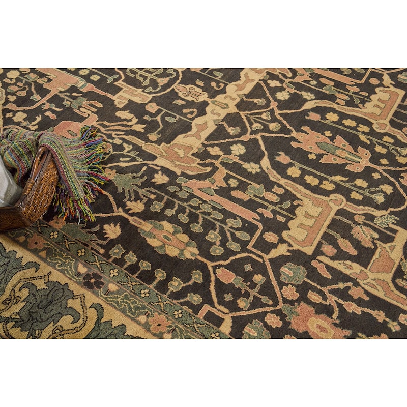 EXQUISITE RUGS ONE-OF-A-KIND Antique Weave Bijar Hand Knotted Brown Rug - 10'x14'