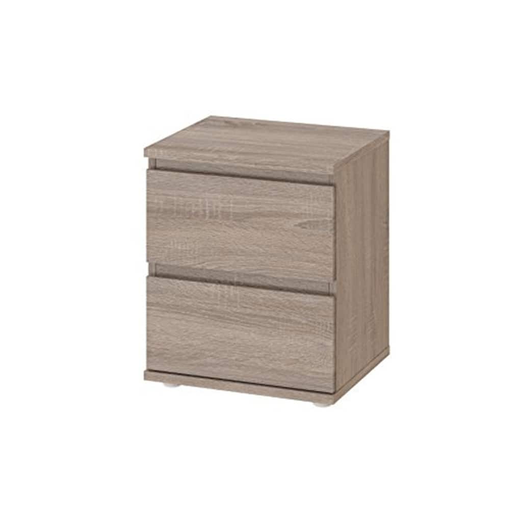 Simple 2-Drawer Nightstand with Clean Linear Design and Customizable Finish Options
