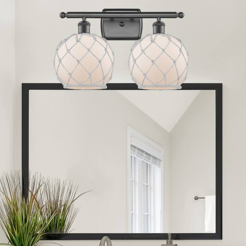 Innovations Lighting Farmhouse Rope 2 Light 16" Wide Bathroom Vanity