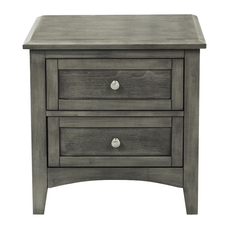 Nightstand with 2 Drawers in Cool Gray Finish - Bed Bath & Beyond ...