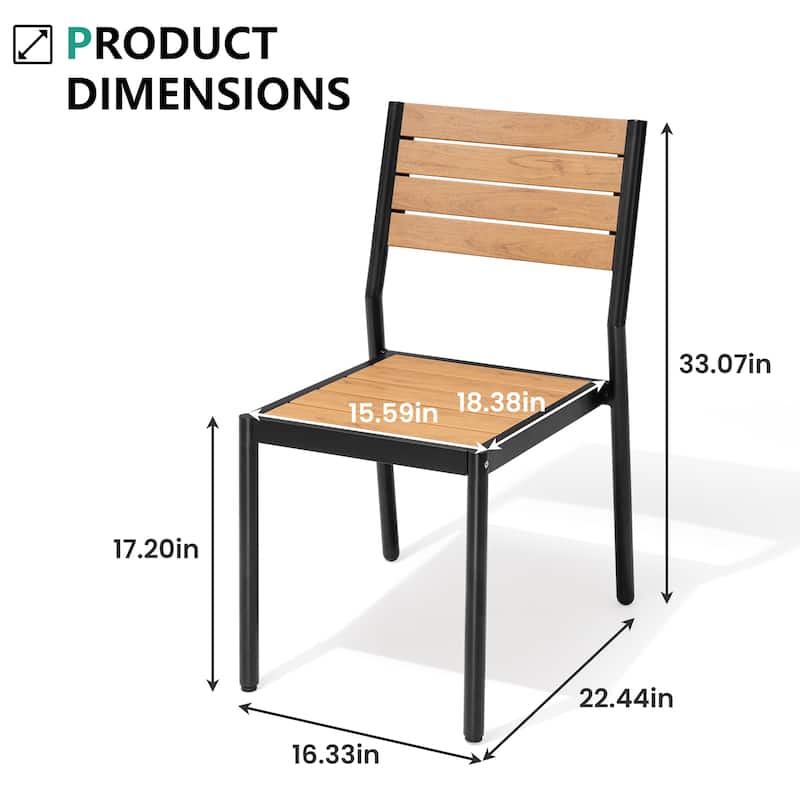 VredHom Outdoor Stackable Aluminum Patio Dining Chairs
