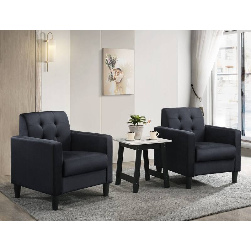 Hale Velvet Armchairs and End Table Living Room Set