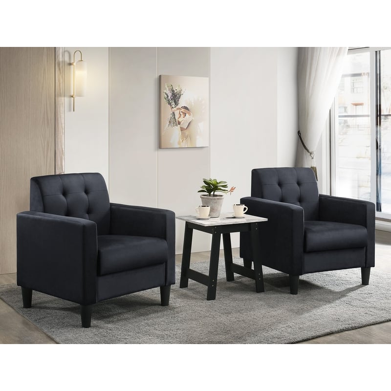 Hale Velvet Armchairs and End Table Living Room Set