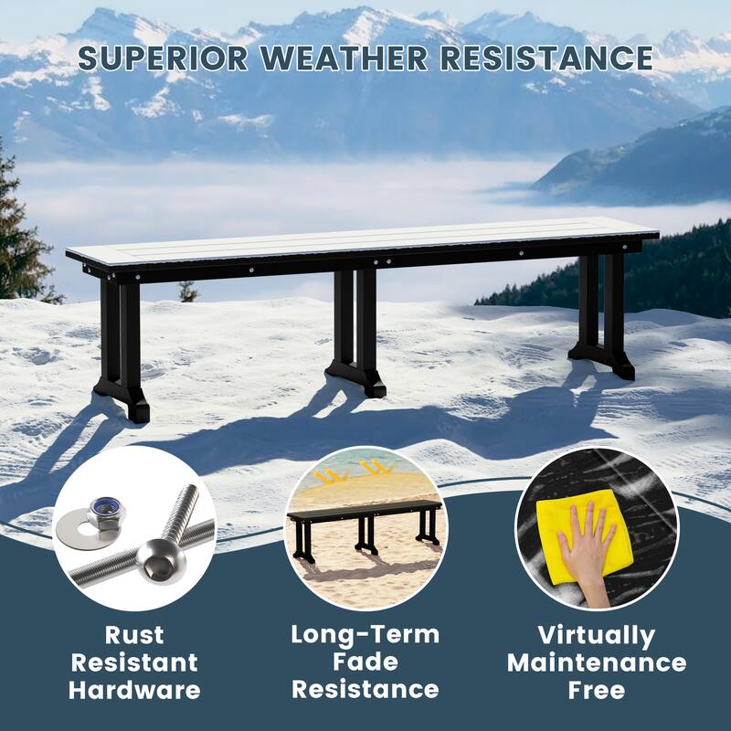 Laguna Hdpe All Weather Outdoor Patio 65" Bench