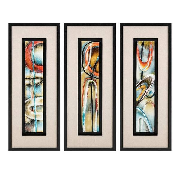 Shop Set Of 3 Abstract Black White And Red Modern Design Wall