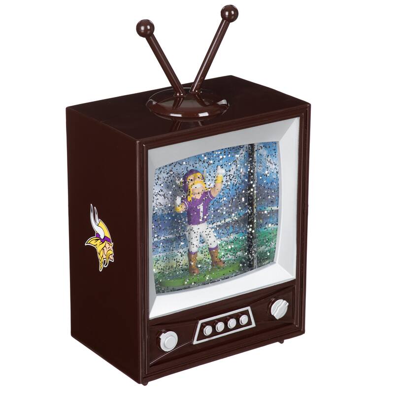 Minnesota Vikings 8 in. Vintage TV Light Up Water Lantern Snow Globe with Mascot