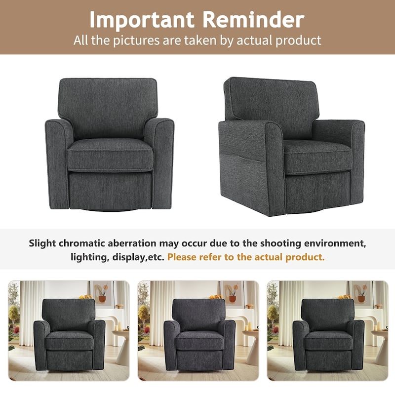 360°Swivel Chair Accent Barrel Armchair