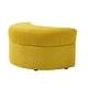 preview thumbnail 62 of 96, Upholstered Chenille Boucle Half Moon Storage Ottoman with Tray