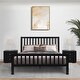 preview thumbnail 1 of 53, Hampton Wooden Platform Bed with Slatted Headboard and Footboard