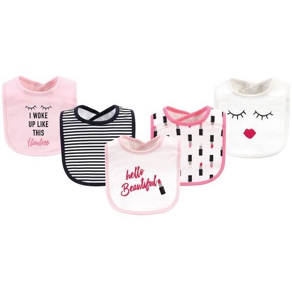 slide 1 of 1, Little Treasure Baby Girl Cotton Bibs 5pk, Lipstick, One Size - Lipstick 5-Pack - One Size One Size - Lipstick 5-Pack