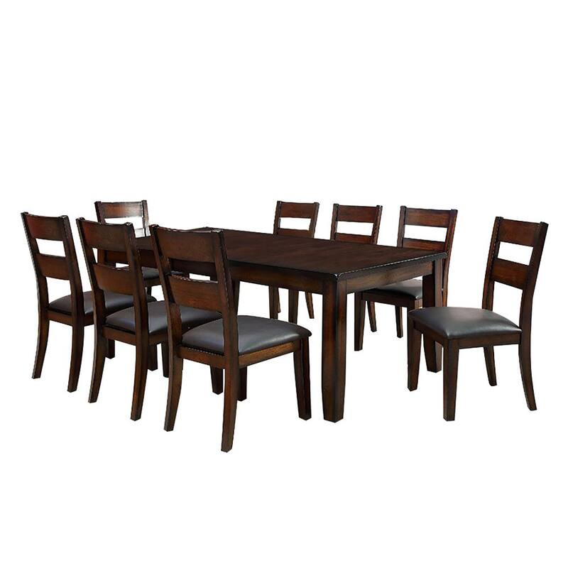 Rectangular Dining Set in Dark Cherry - 9-Piece Sets - Dark Cherry