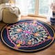 SAFAVIEH Handmade Bellagio Junie Medallion Wool Rug - 3' x 3' Round - Navy Blue