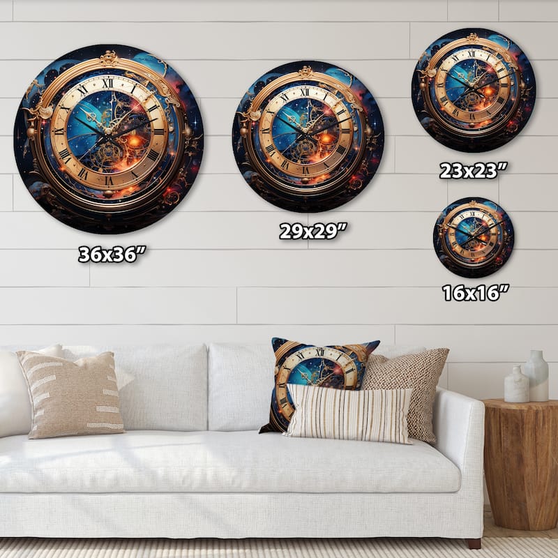 Designart "Watche Metaphysical Horology" Fashion Oversized Wall Clock