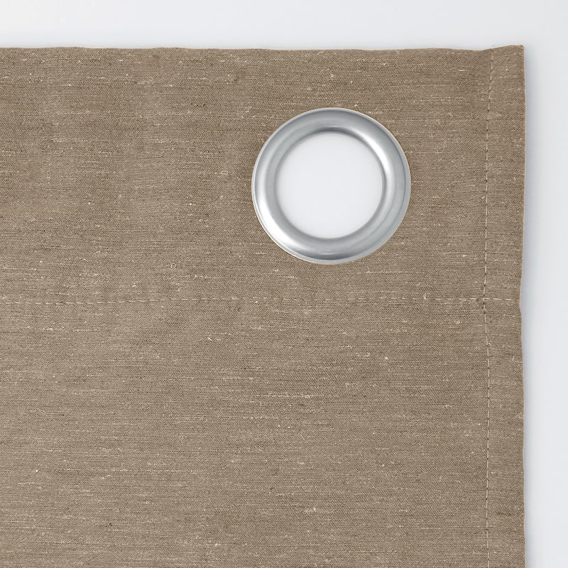 Archaeo Linen Blend Blackout Grommet Top Curtain, Single Panel