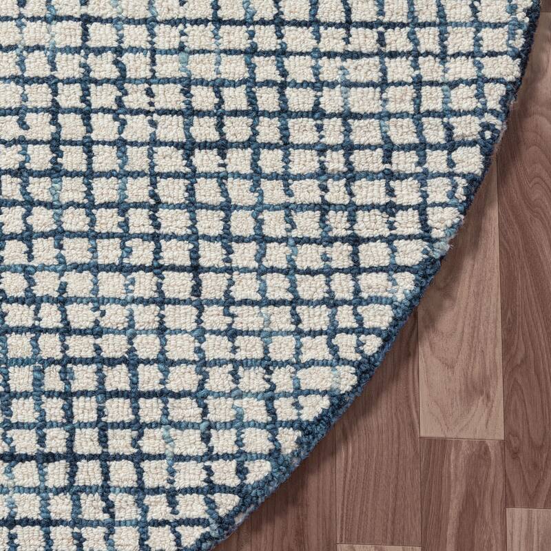 Noah Contemporary Checkered Wool Indoor Area Rug by Sevita