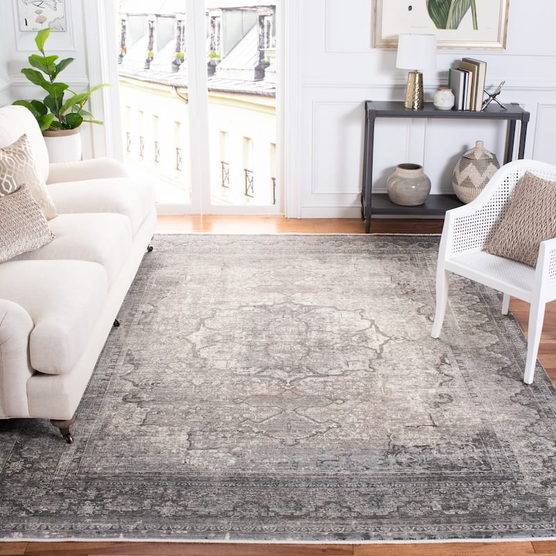 SAFAVIEH Eclipse Netuta Vintage Oriental Viscose Rug - 9' x 13' - Ivory/Charcoal
