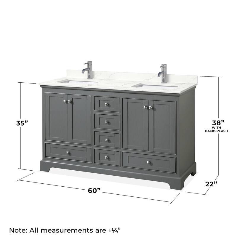 Wyndham Collection WCS202060D-QTZ-UNSMXX Deborah 60" Free Standing
