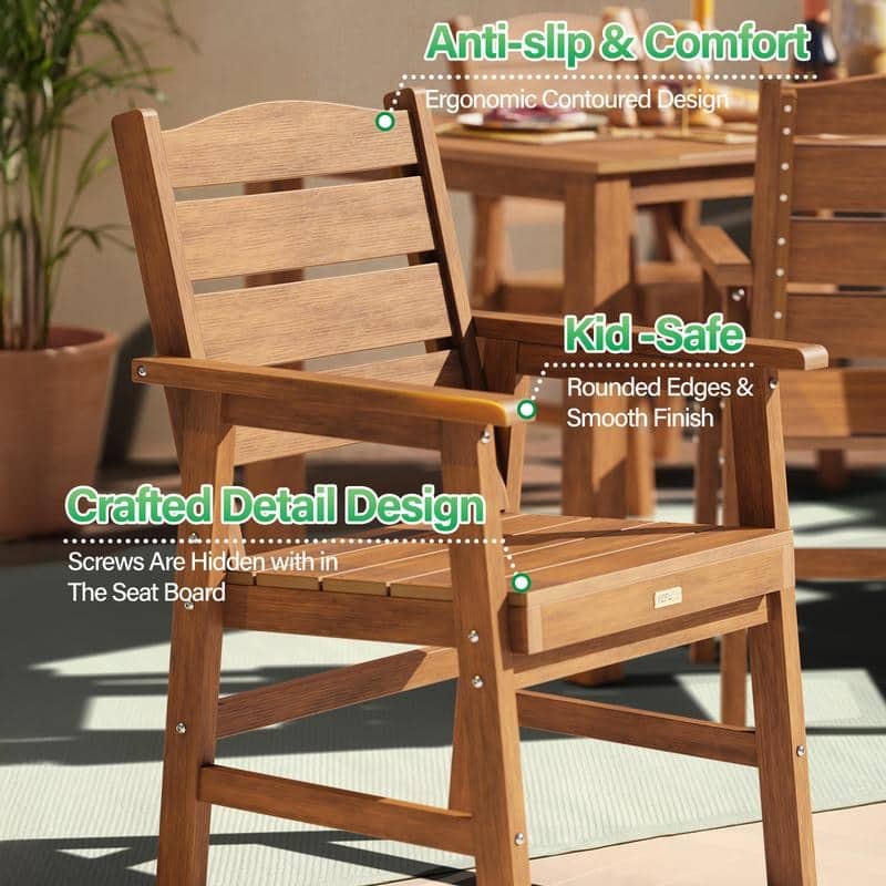 WINSOON 5-Piece HIPS All Weather Outdoor Patio Dining Sets 1-Tables and 4-Chairs