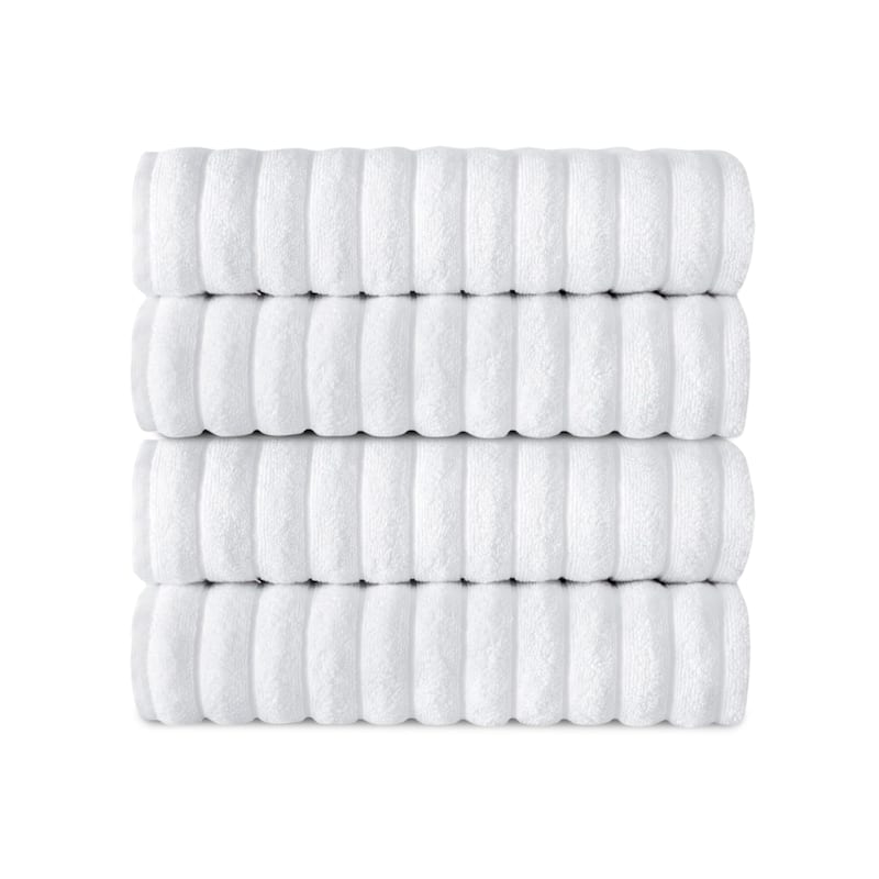 Brampton Turkish Cotton 4 Piece Bath Towels Set Heavyweight 27x54" - White