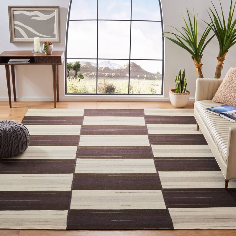 SAFAVIEH Handmade Flatweave Kilim Katty Checkered Wool Rug