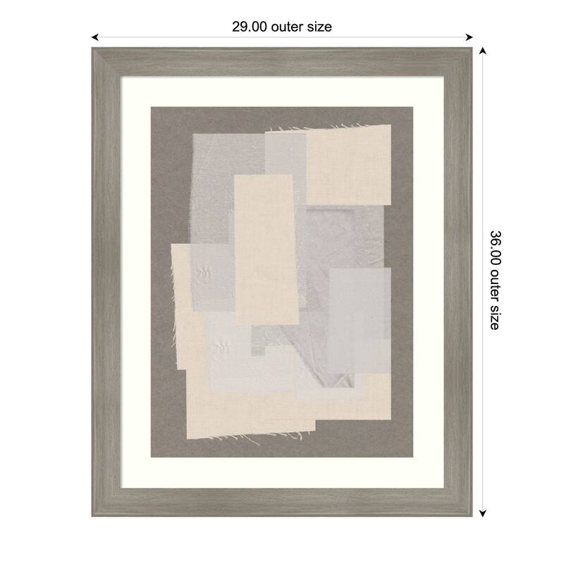 Textured Layers by THE MIUUS STUDIO Wood Framed Wall Art Print - Grand Greywash Narrow