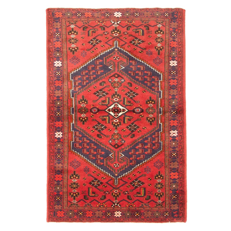 ECARPETGALLERY Hand-knotted Andelz Red Wool Rug - 4'1 x 6'3