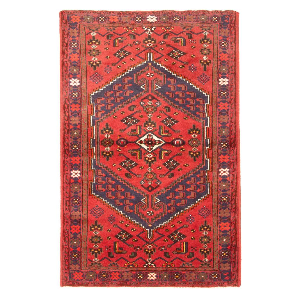 ECARPETGALLERY Hand-knotted Andelz Red Wool Rug - 4'1 x 6'3