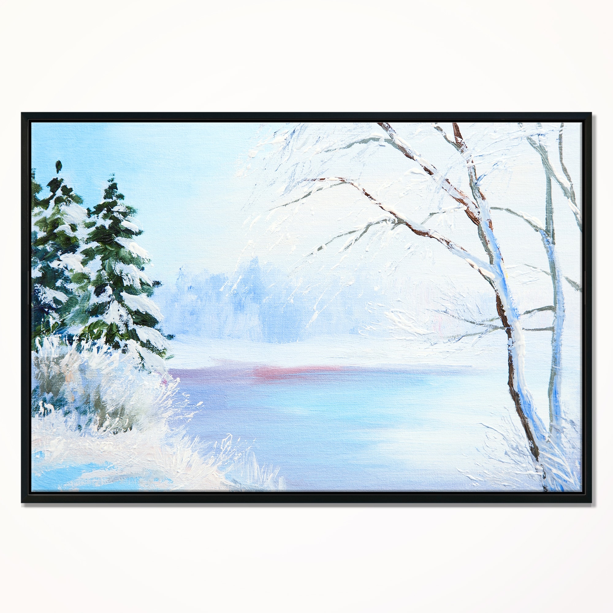 Shop Designart Frozen River Oil Painting Landscape Painting