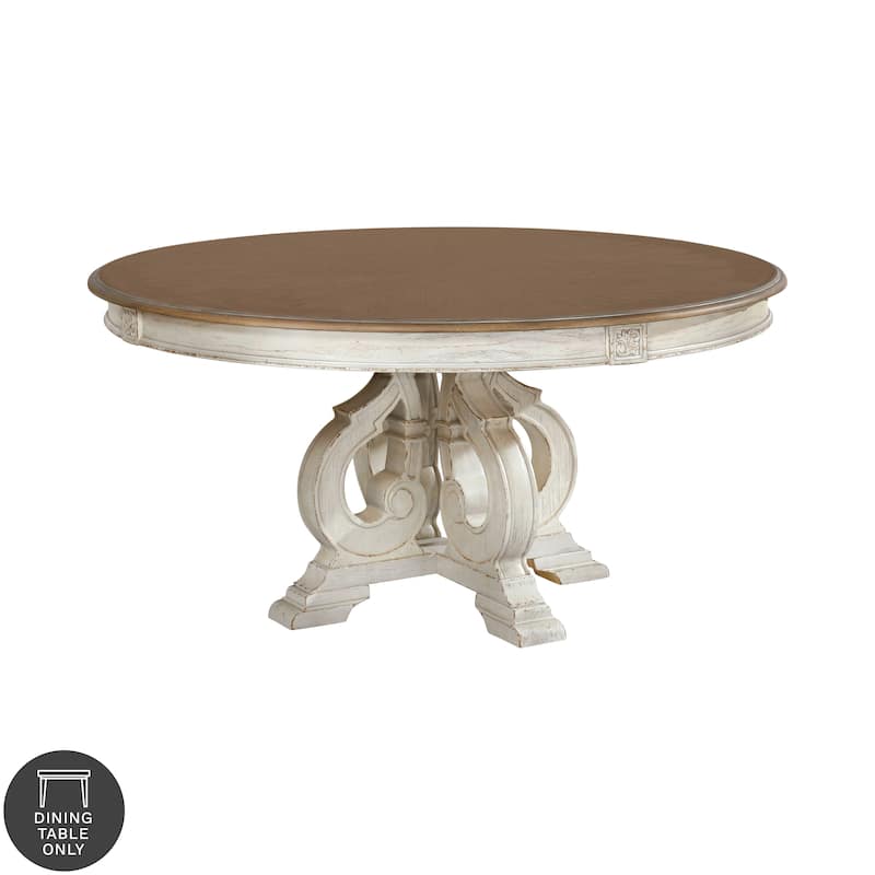 The Gray Barn Caelum Farmhouse Antique White 60-inch Wood Round Dining Table