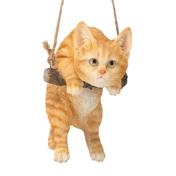 Shop 8 Hanging Around Orange Cat Outdoor Statue Overstock