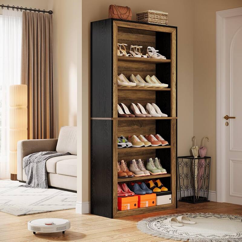 74.4'' Tall Freestanding Shoe Cabinet, Shoe Rack, Closet Storage for Entryway Living Room